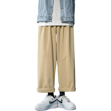 Wide leg casual pants loose men and women Japanese retro autumn wild straight overalls trousers aidase-shop
